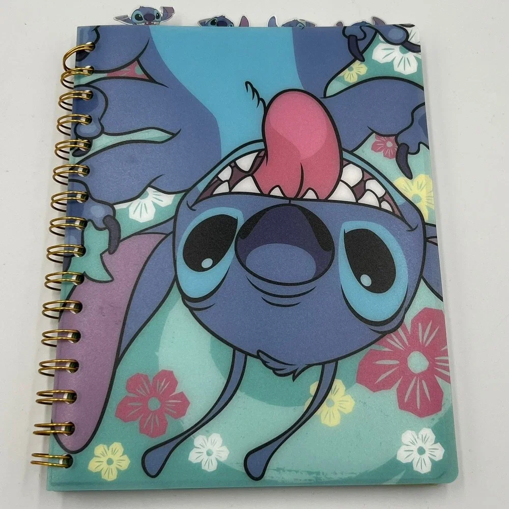 Disney Lilo & Stitch Spiral Journal OS Blue Brand New Tabbed 96 Sheets Floral